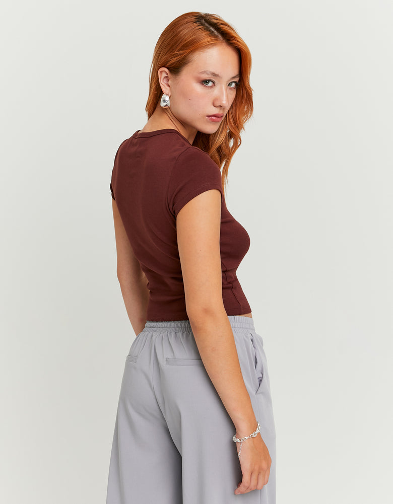 Printed T-shirt | Brown