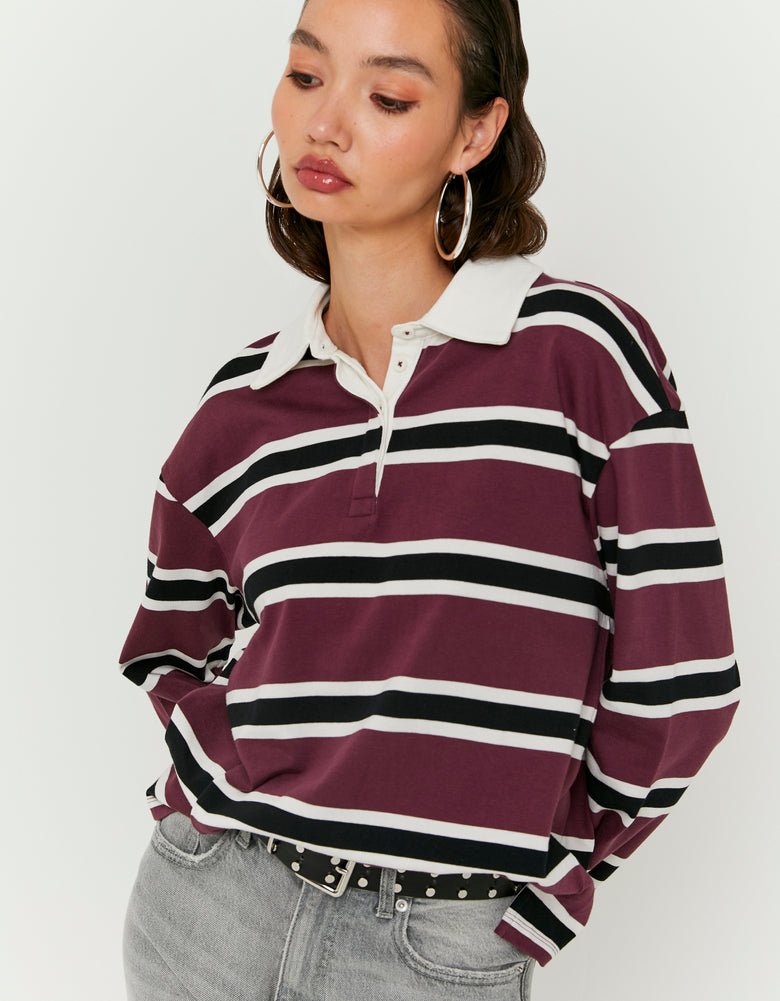 Striped T?Shirt With Long Sleeves | Bordeau