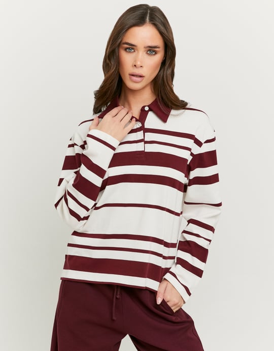 Striped Polo | Bordeau