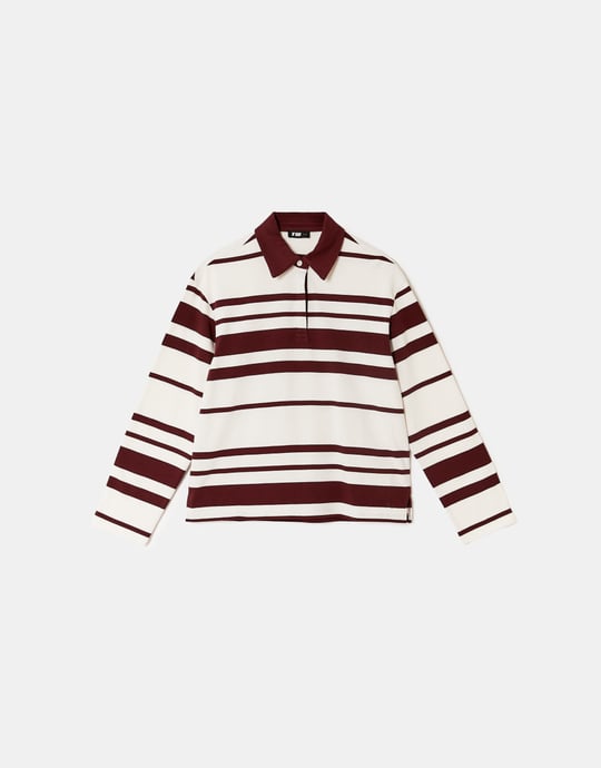 Striped Polo | Bordeau