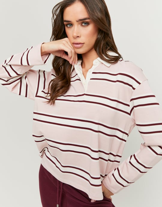 Striped Polo | Pink