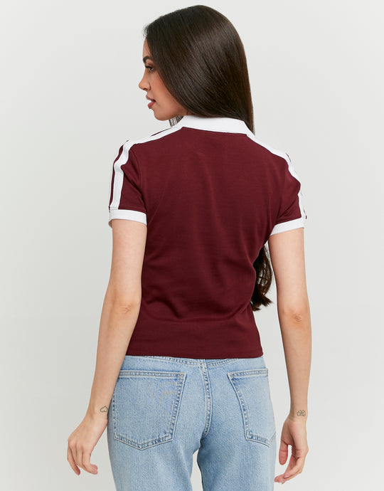 Printed Polo T-shirt | Bordeau