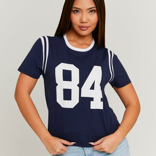 Printed T-Shirt | White-Navy