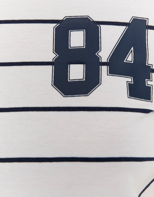 Printed T-Shirt | White-Navy
