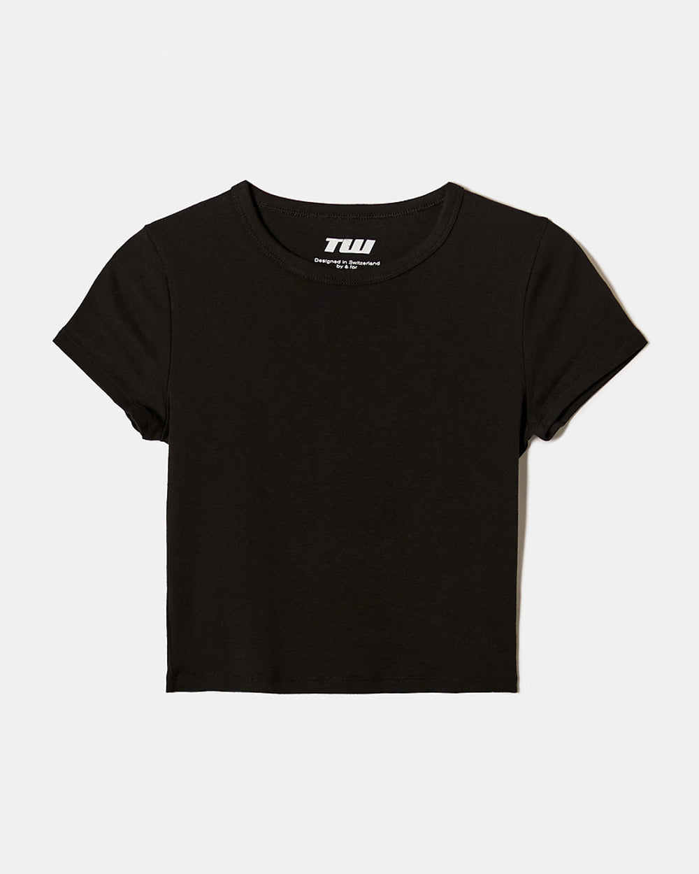Ribbed Basic T-shirt Short Sleeves | Black