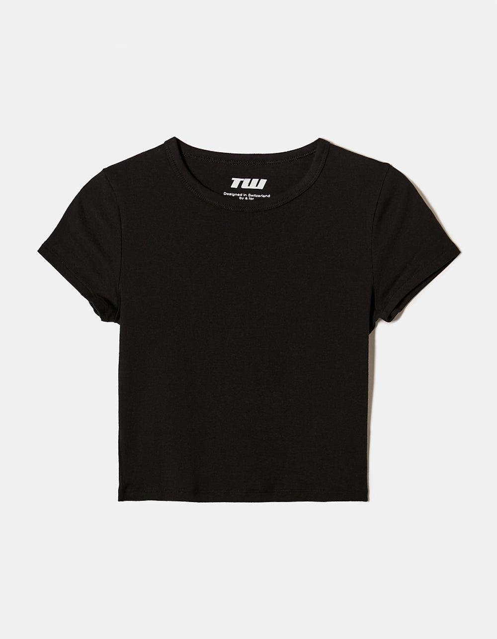 Ribbed Basic T-shirt Short Sleeves | Black