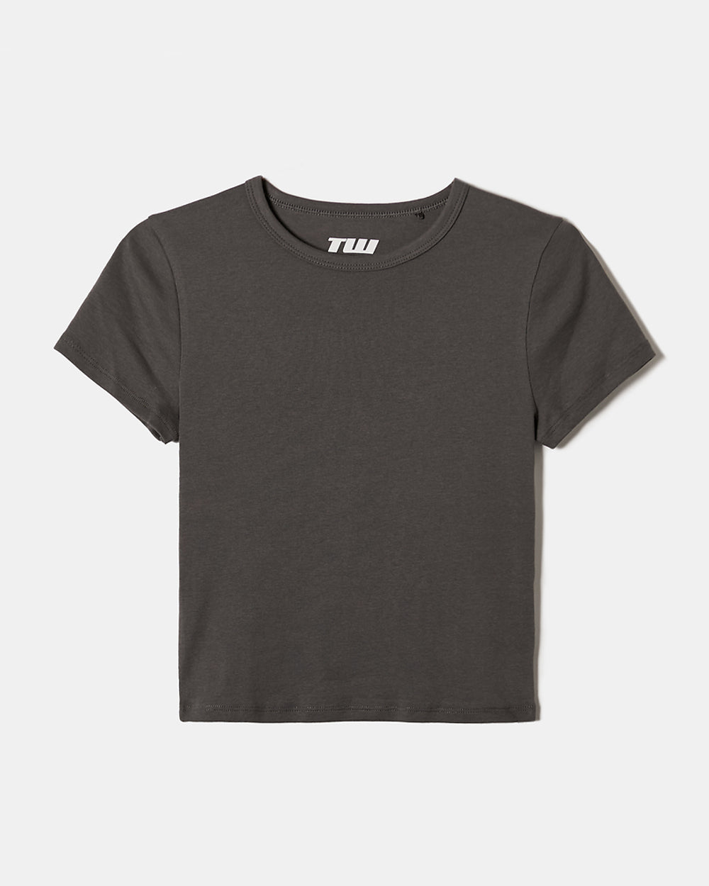 Ribbed Basic T-shirt Short Sleeves | Dark Grey