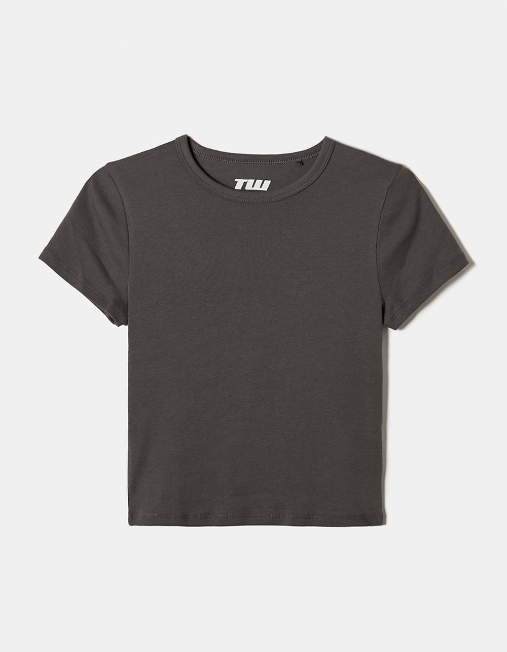Ribbed Basic T-shirt Short Sleeves | Dark Grey