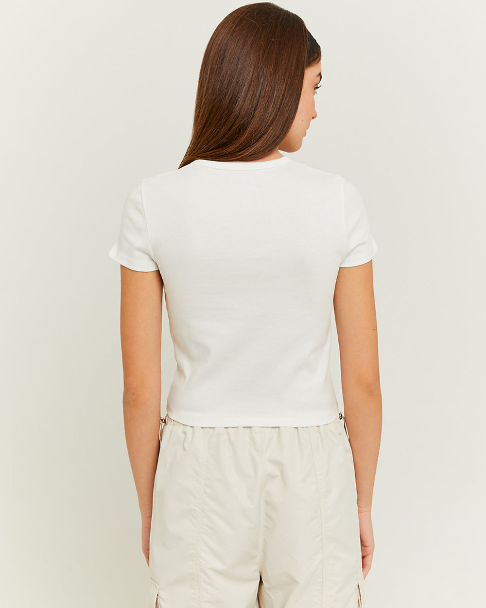 Ribbed Basic T-shirt Short Sleeves | Off White