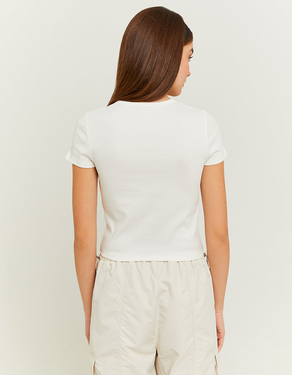 Ribbed Basic T-shirt Short Sleeves | Off White