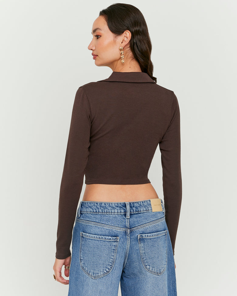 Polo T-Shirt Long Sleeves | Brown