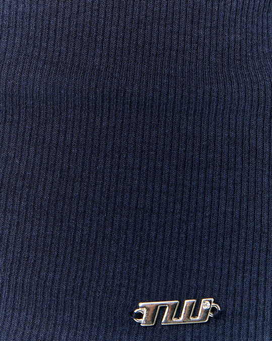 Boat neck Basic T-shirt | Navy