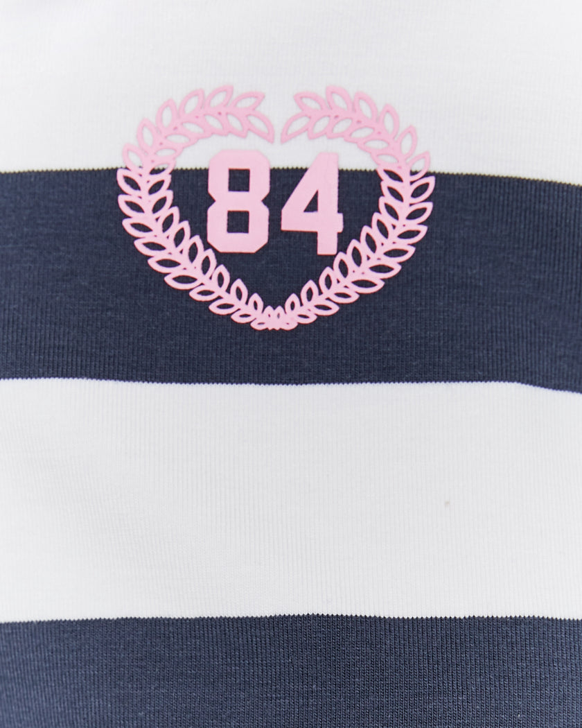 Polo Neck T-shirt with Print | White