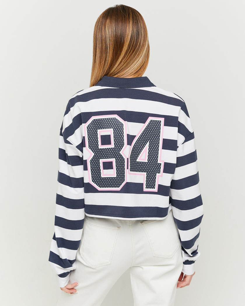 Polo Neck T-shirt with Print | White