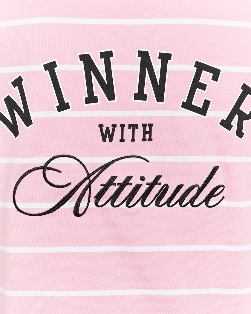 Polo Neck T-shirt with Print | Striped