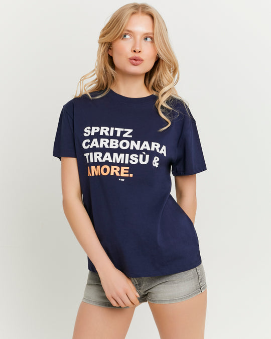 Printed T-shirt | Navy