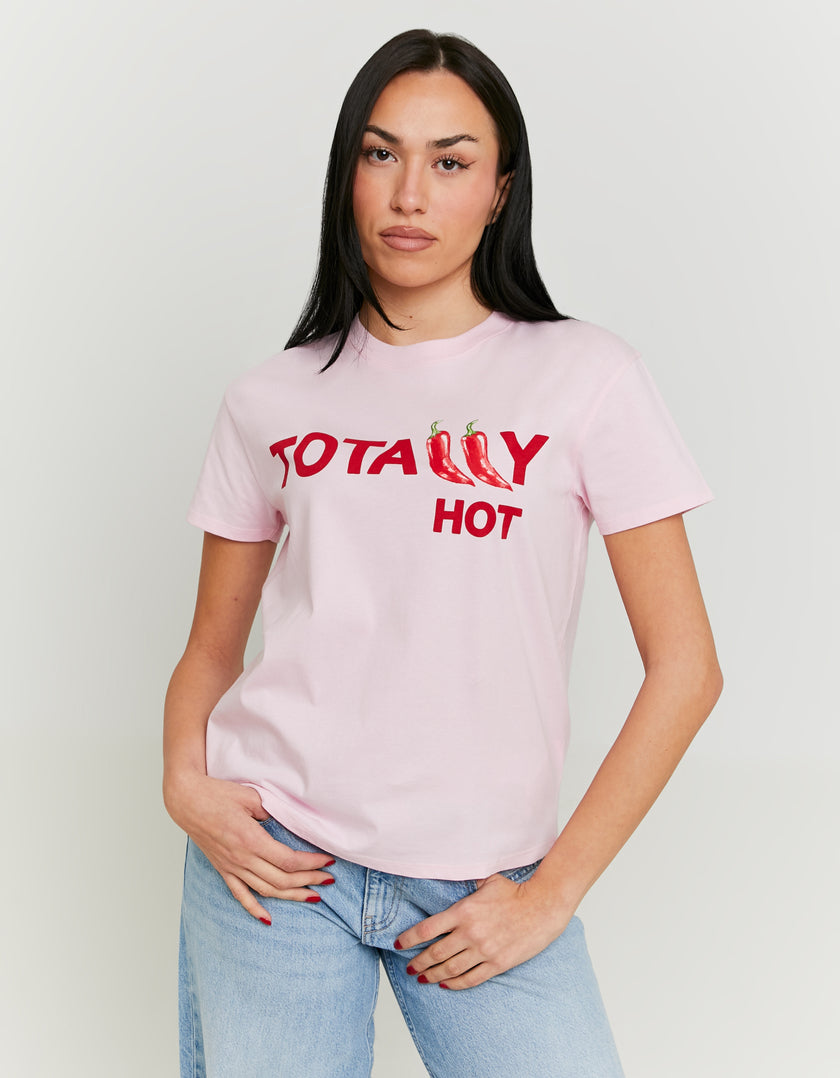 Oversize T-shirt with Print | Pink