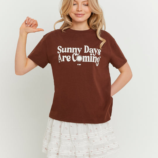 Printed T-shirt | Brown