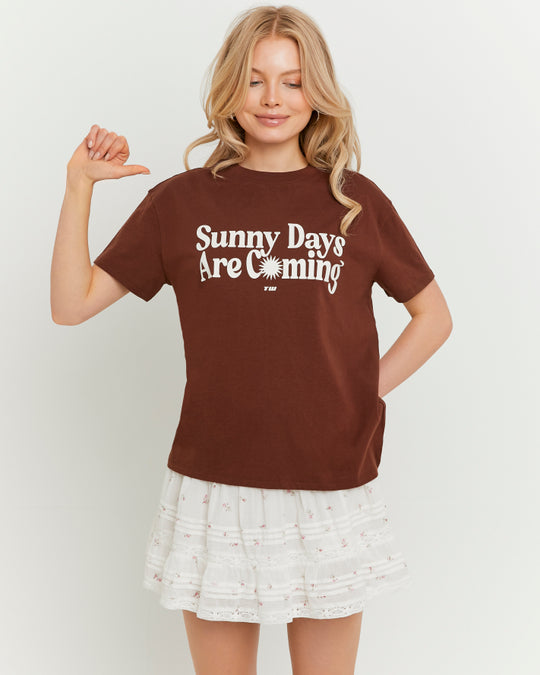 Printed T-shirt | Brown