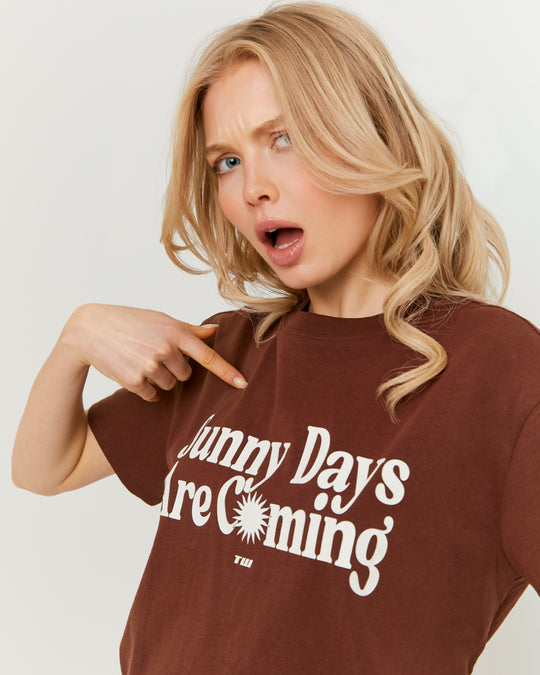 Printed T-shirt | Brown