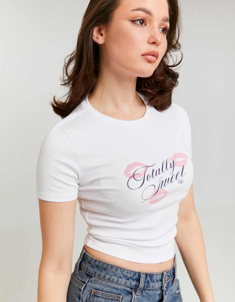 Printed Cropped T-shirt | White