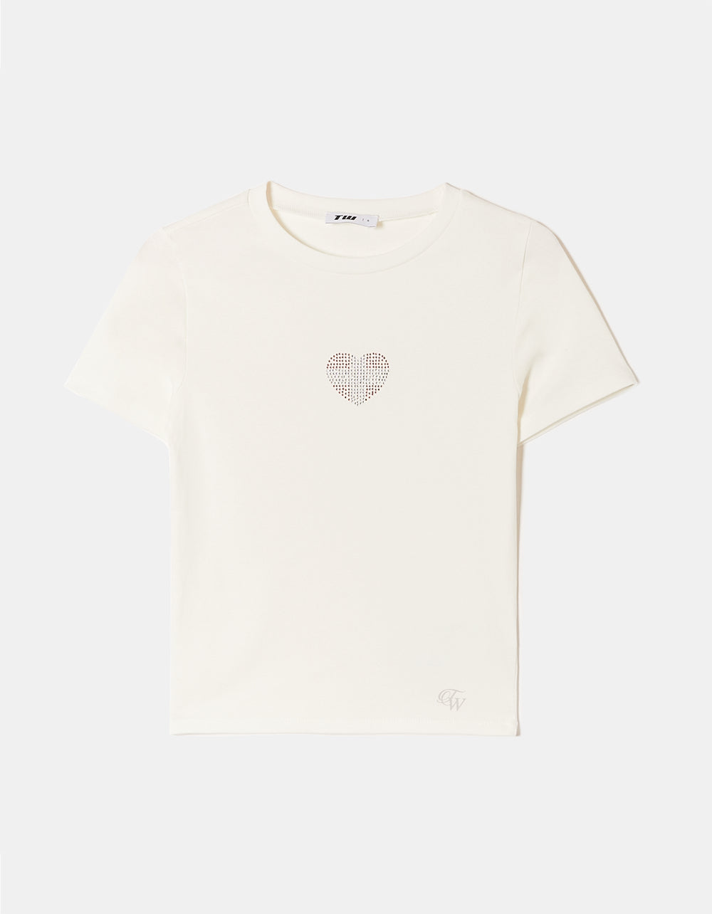 Printed Cropped T-shirt | Off White