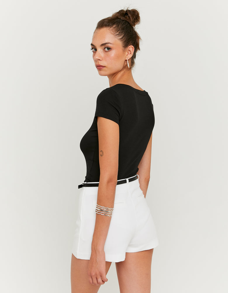 V- Neck T-shirt | Black