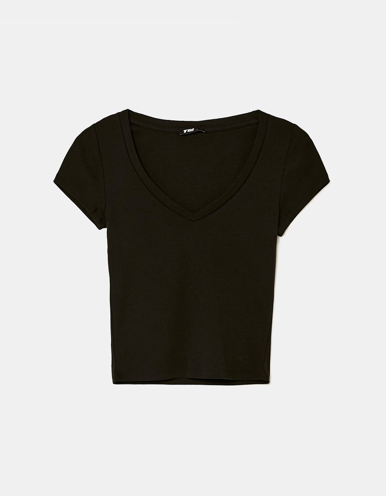 V- Neck T-shirt | Black