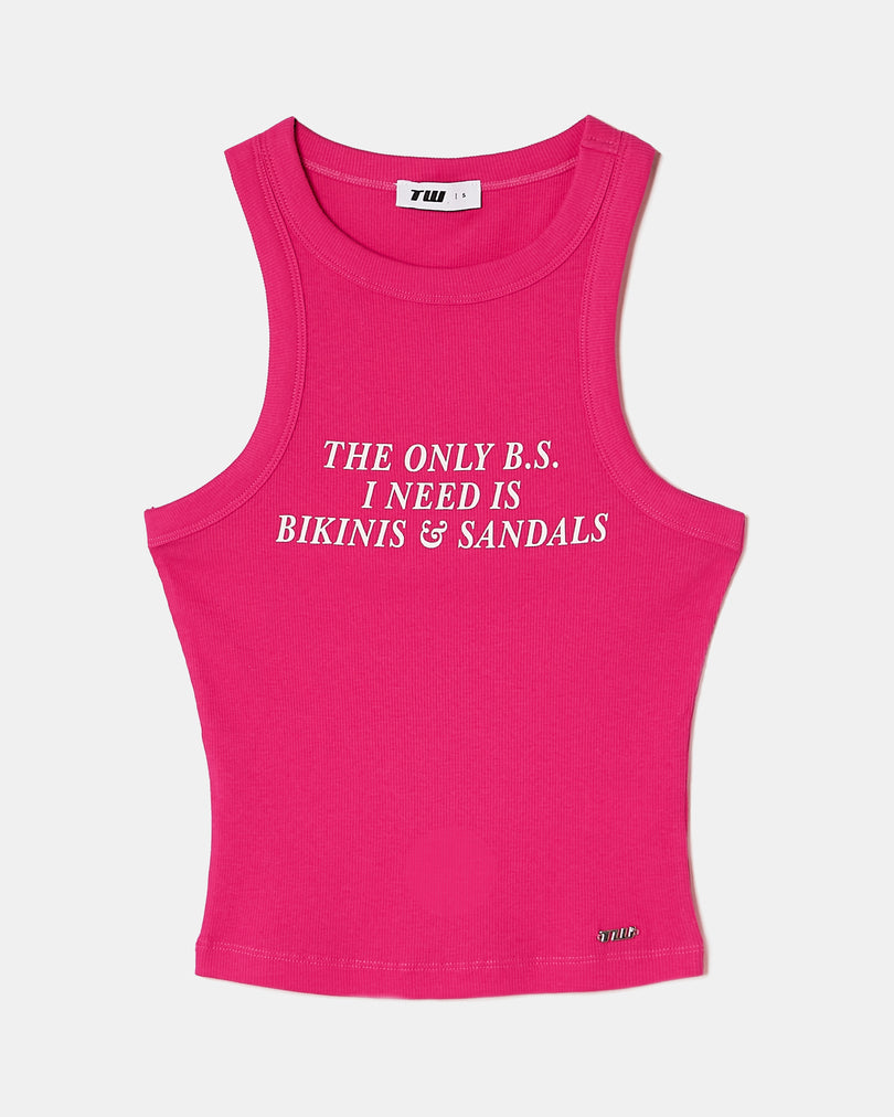 Printed Tank Top | Fushia