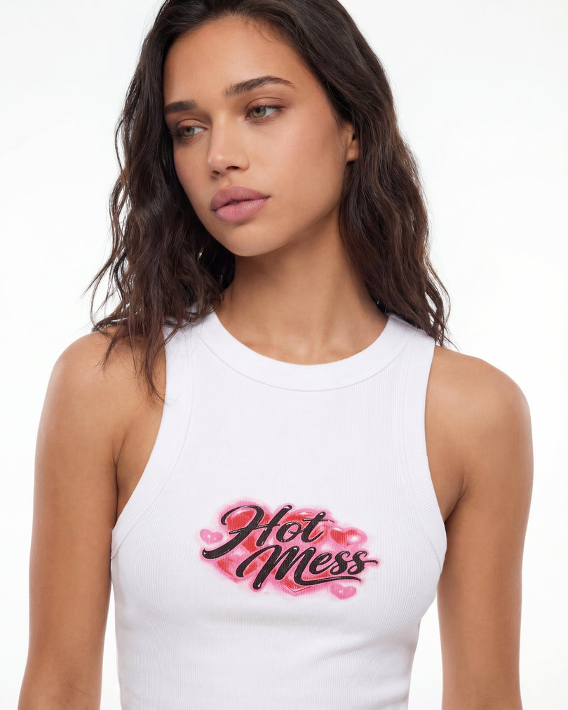 Printed Tank Top | White