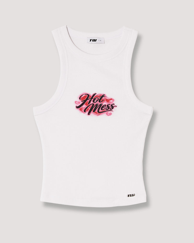 Printed Tank Top | White