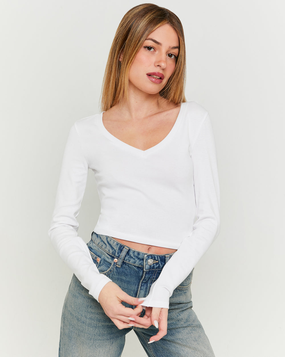 Basic T-shirt long sleeves | White