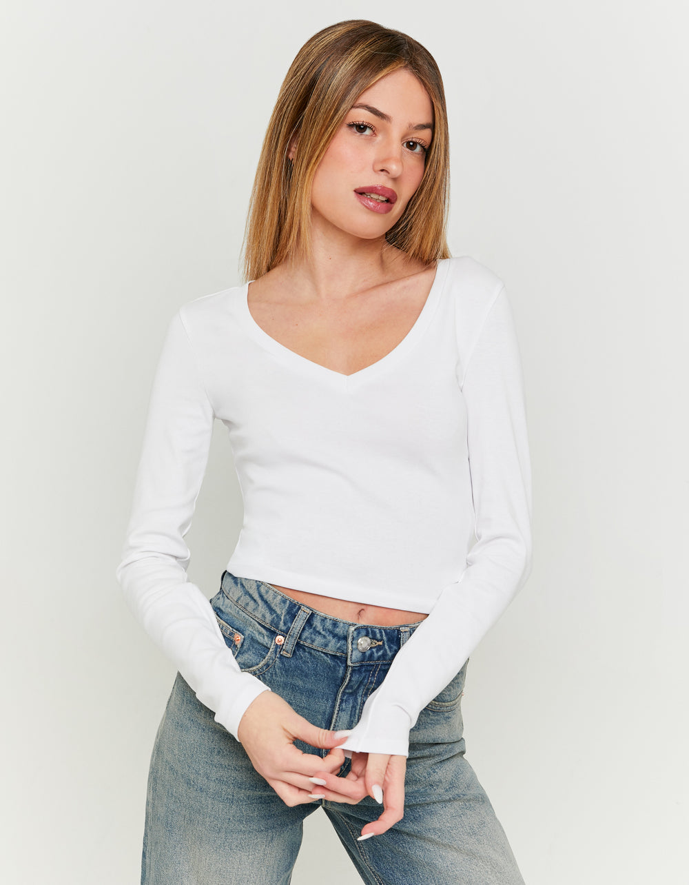 Basic T-shirt long sleeves | White