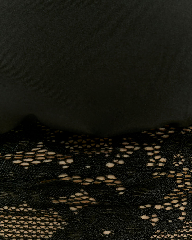 Asymmetric Lace Top | Black