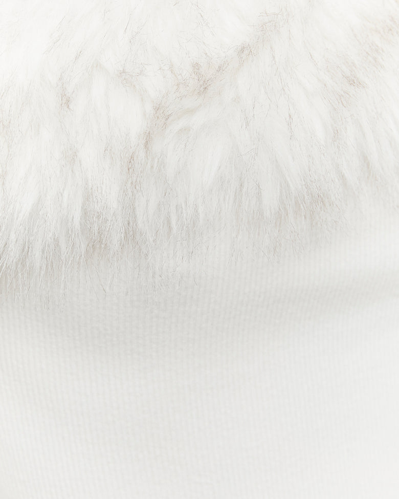 Asymmetric Top with Faux Fur | Off White