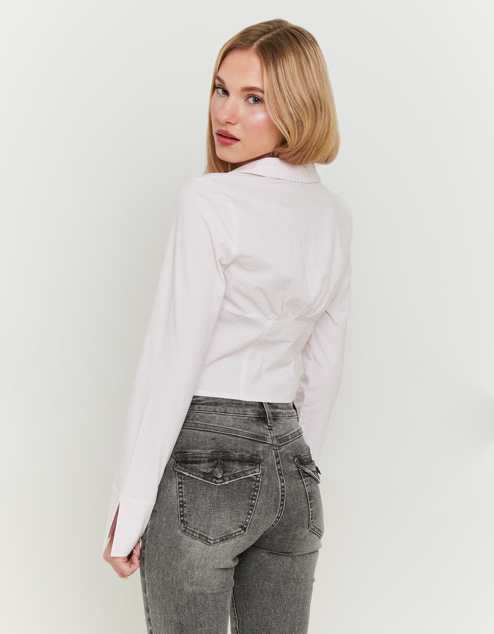 Striped Fitted Shirt | Pink