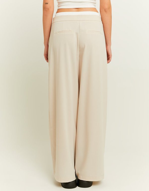 Double Waist Wide Leg Trousers | Off White