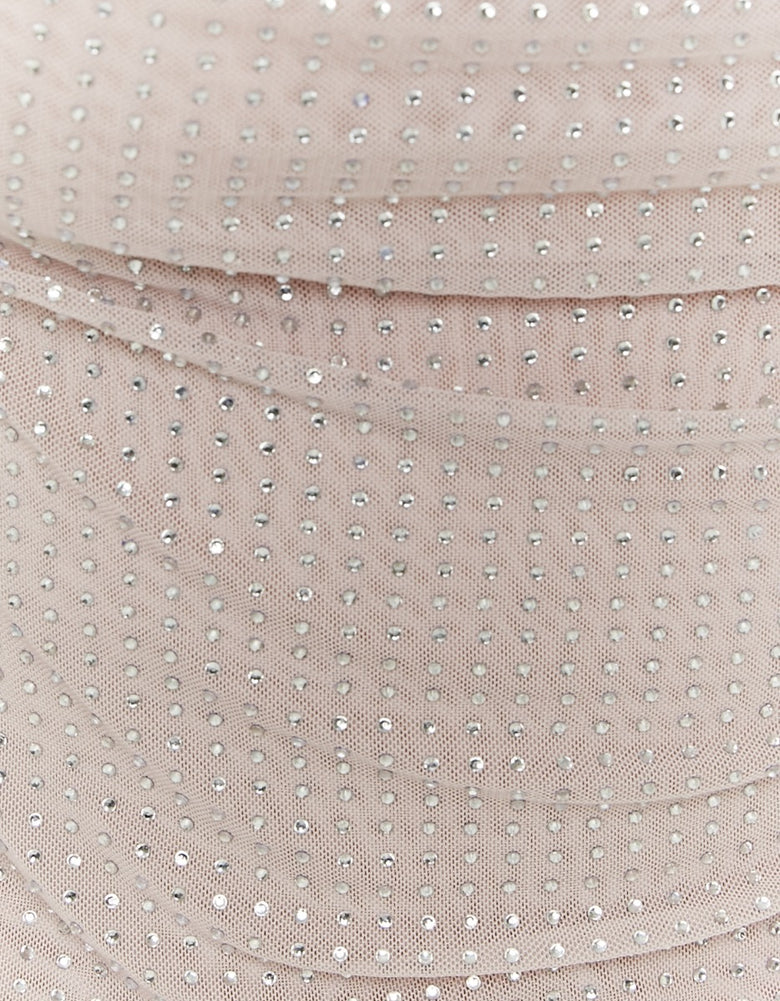 Transparent Top with Strass | Beige
