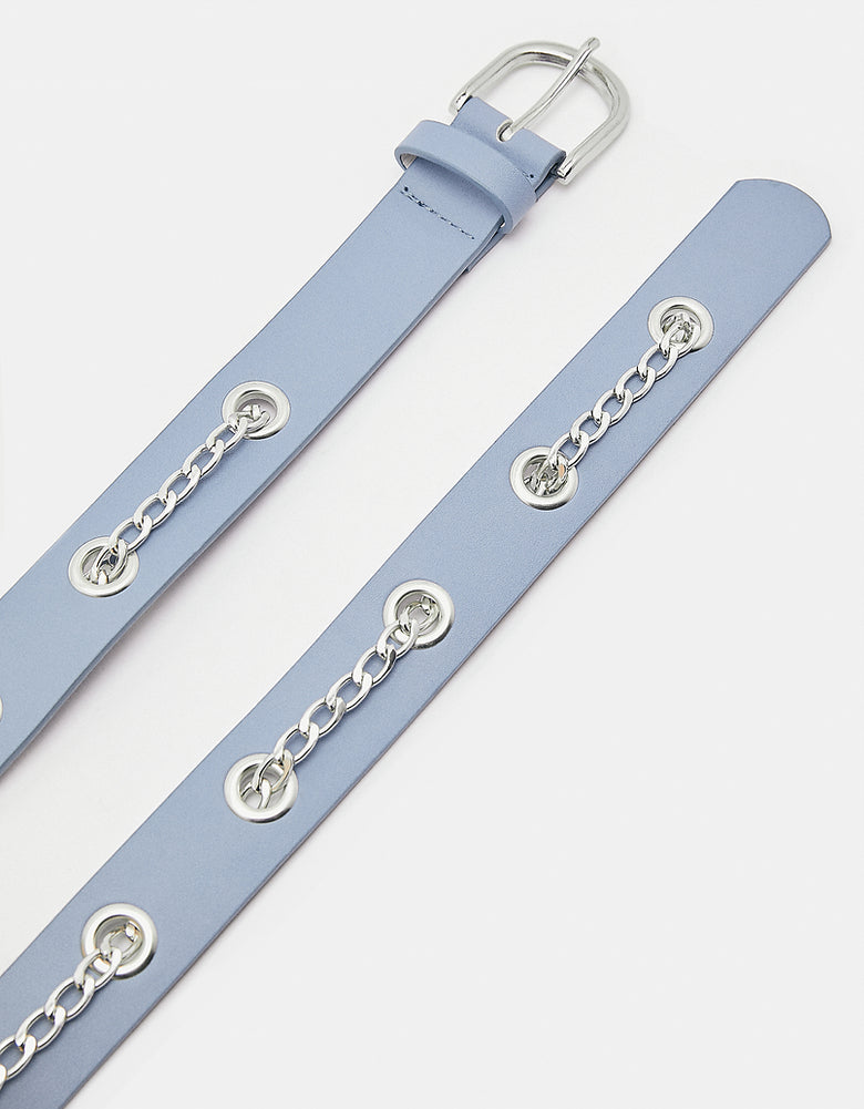 Belt with Eyelets and Chains | Purple