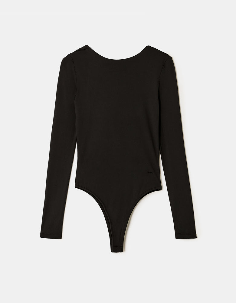 Open Back Bodysuits | Black