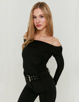 Off Shoulder Bodysuit | Black