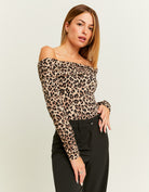 Off Shoulder Bodysuit | Leo Print