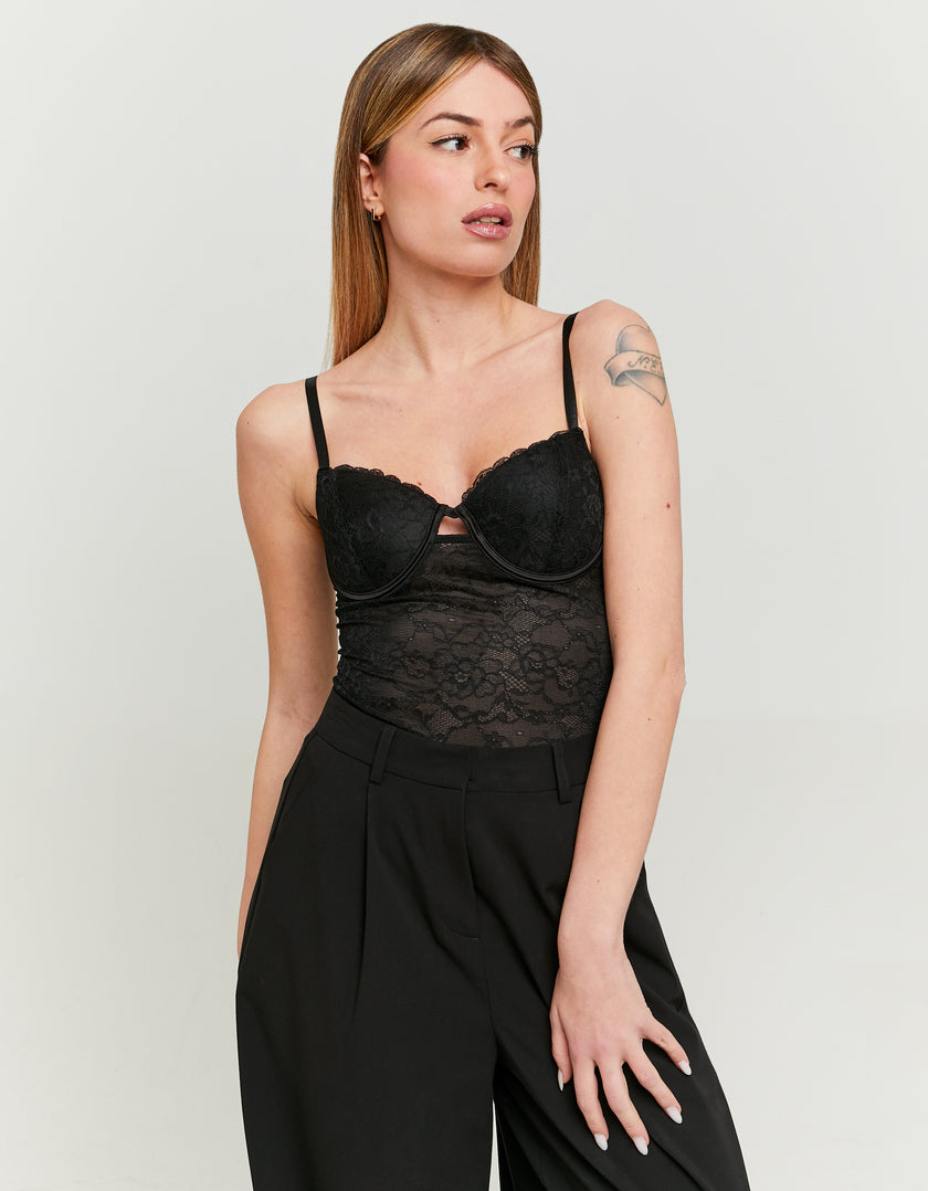 Lace Bodysuit | Black