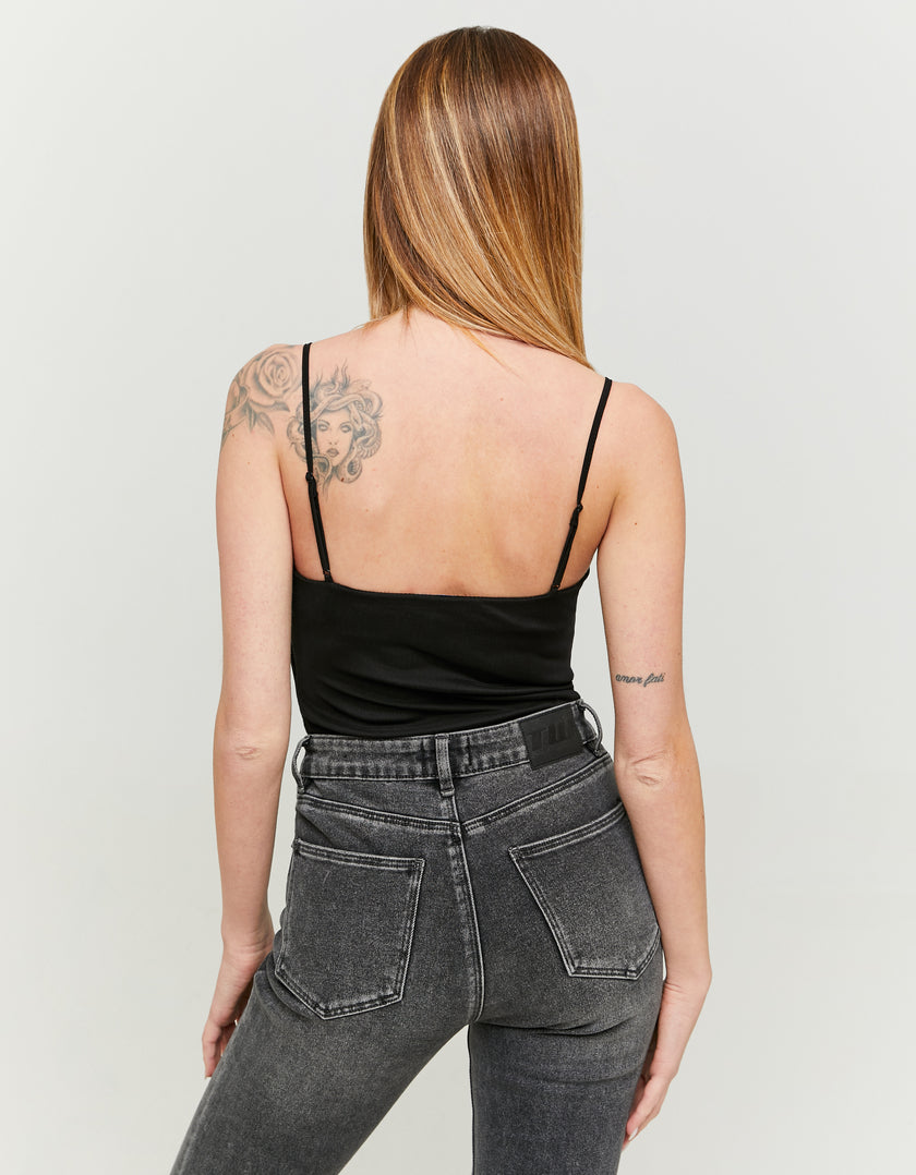 Bodysuit with Strass | Black