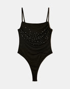 Bodysuit with Strass | Black
