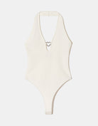 Bodysuit with Heart Detail | White