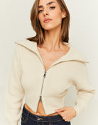 Zip Up Cardigan | Grey