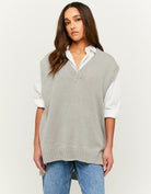 Sleeveless Jumper | Grey