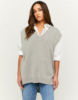Sleeveless Jumper | Grey