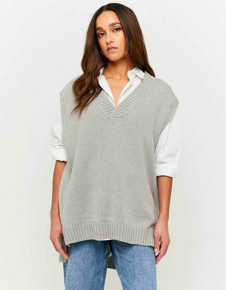 Sleeveless Jumper | Grey